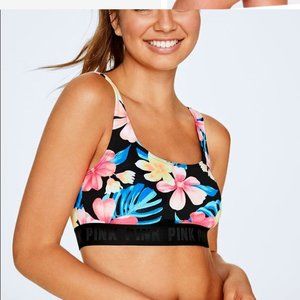 Victoria's Secret Pink Gym To Swim Top Bikini Workout Tropical